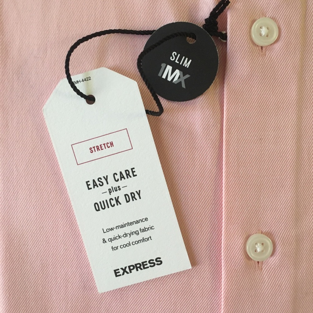 Express NWT 1MX slim dress shirt light pink XXL - Picture 5 of 8
